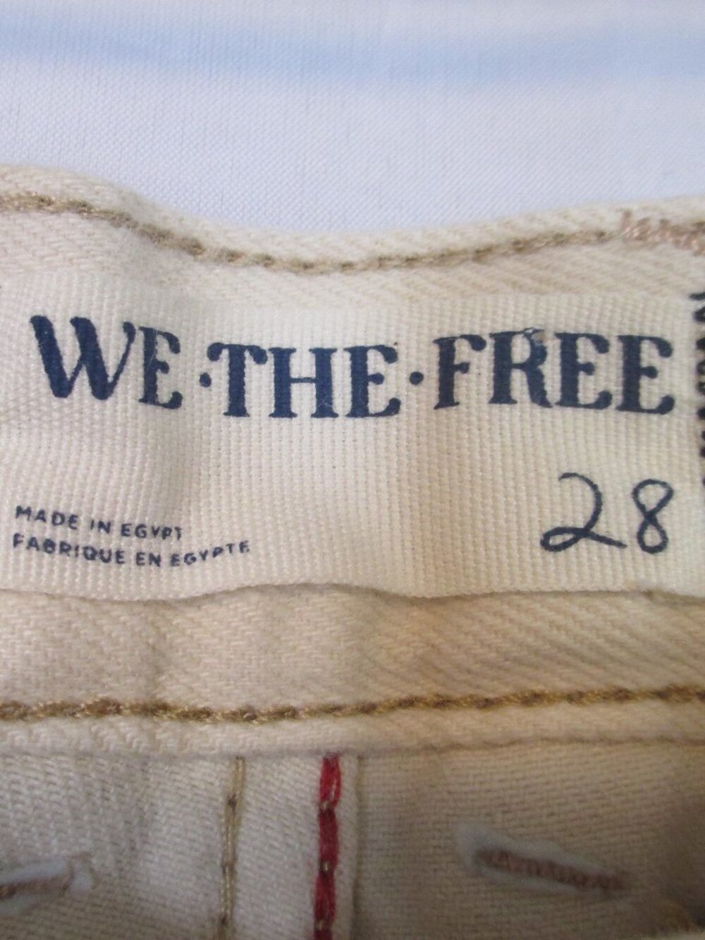 We The Free Beige Distressed Denim Jean Shorts - Picture 7 of 8